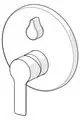 Einhebelmischer mit runder Rosette und Sicherungseinrichtung, geeignet für Wanne/Brause, in Chrom, hergestellt von der Marke HANSA.